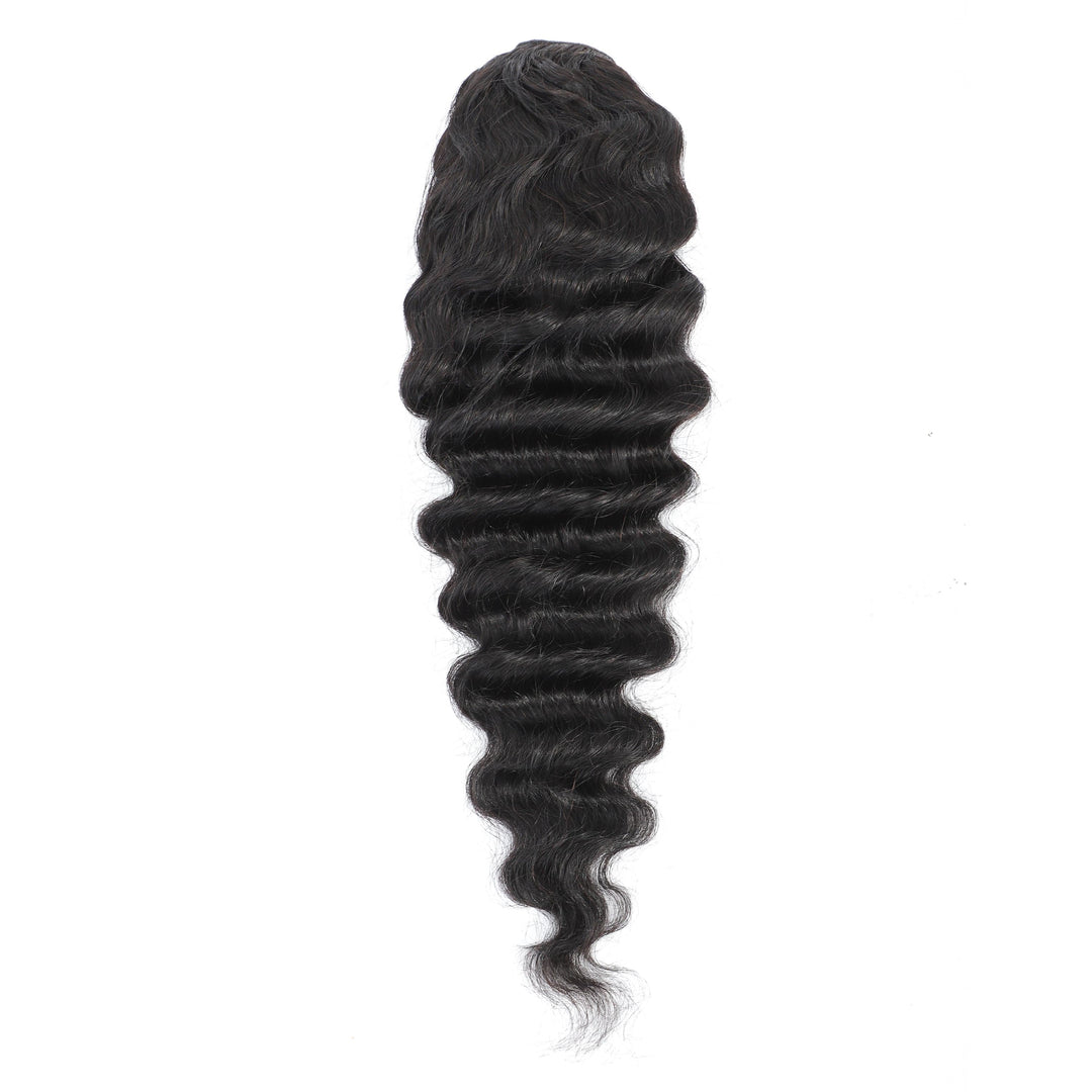 Loose Deep Drawstring Ponytail Human Hair Extensions 120g/set Natural Black Hair