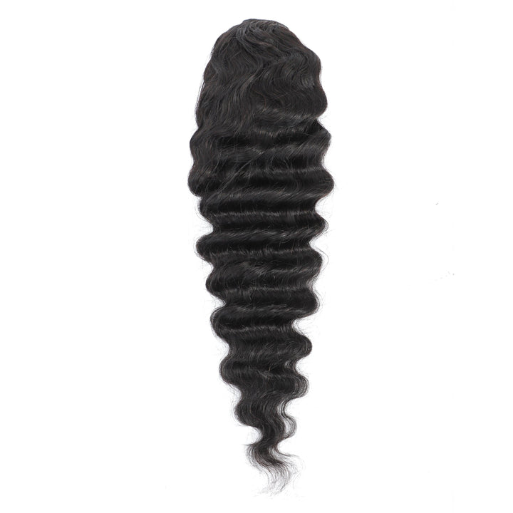 Loose Deep Drawstring Ponytail Human Hair Extensions 120g/set Natural Black Hair