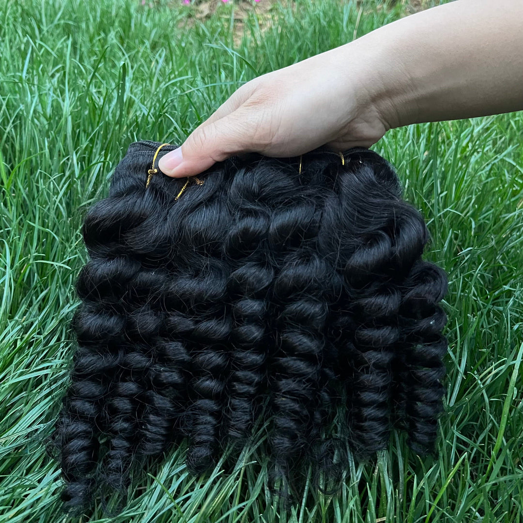 Brazilian Finger Roll 3 PCS Human Hair Bundles with 4x4 Lace Closure 3+1 Hair Bundles with HD Transparent Lace Closure