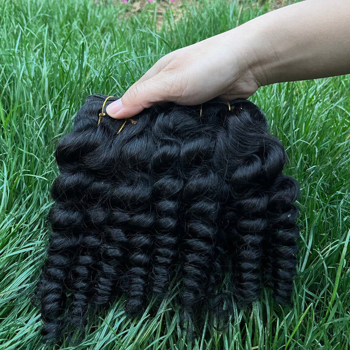 Brazilian Finger Roll 3 PCS Human Hair Bundles with 4x4 Lace Closure 3+1 Hair Bundles with HD Transparent Lace Closure