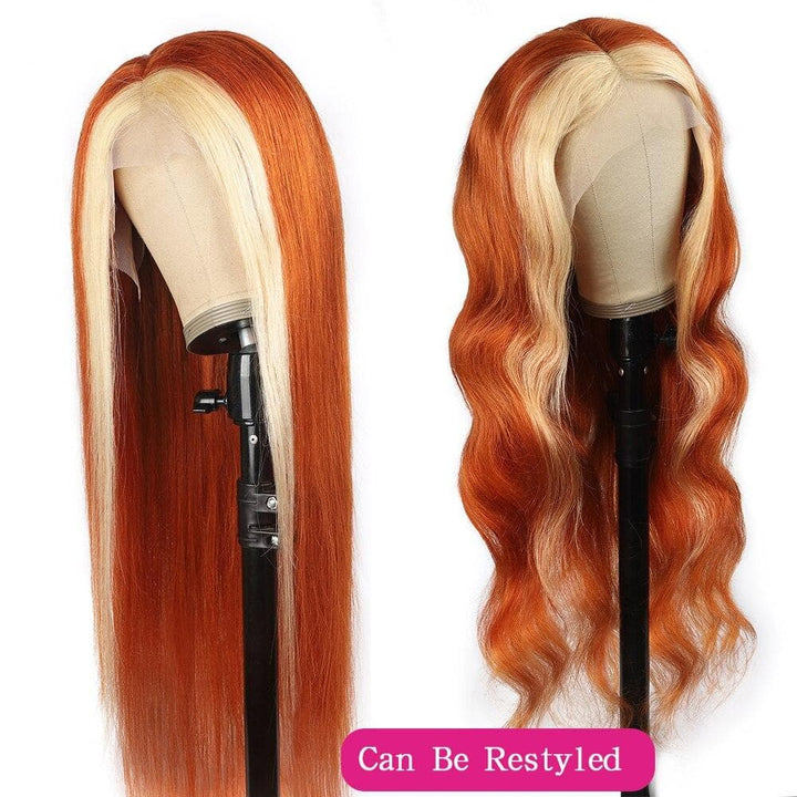 Ginger with 613 Blonde Straight Lace Front Human Hair Wigs For Women