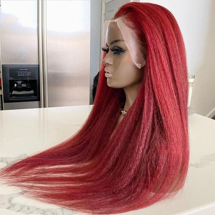 #Burg Kinky Straight 4x4/5x5/13x4 Lace Closure/Frontal 150%/180% Densité Perruques Pour Femmes Pré Pincées