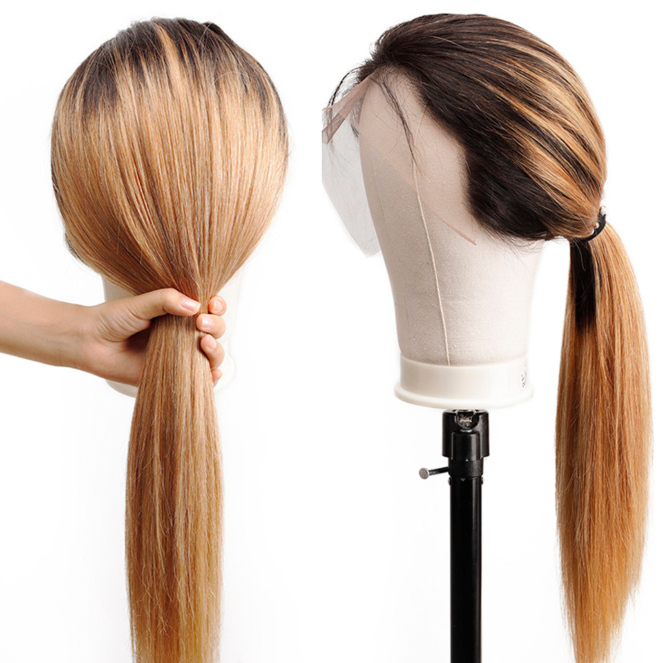 Lumiere 1B/27 Ombre Straight 4x4/5x5/13x4 Lace Closure/Frontal 150%/180% Density Wigs For Women Pre Plucked - Lumiere hair