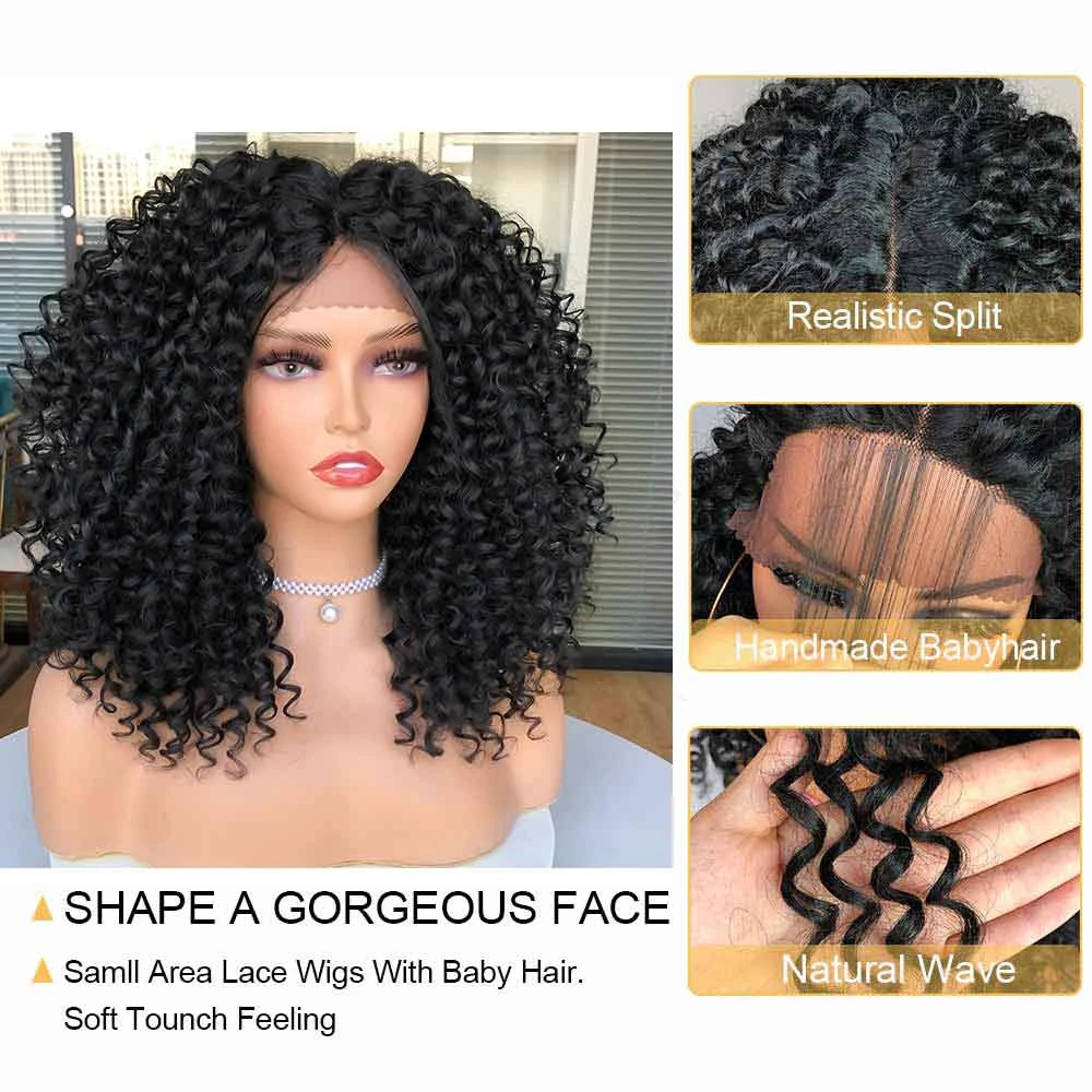 13x1x6 T Part Lace Front Wigs for Women Bouncy Curly Wigs 180% Density