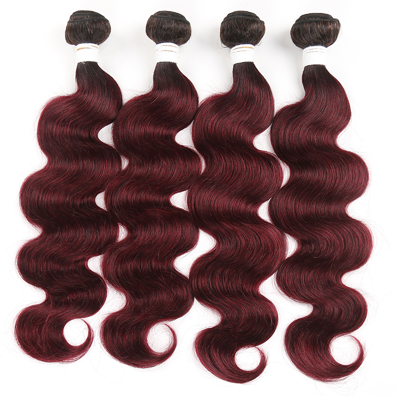 lumiere 1B/99J Ombre Body Wave 4 Bundles 100% Virgin Human Hair Extension