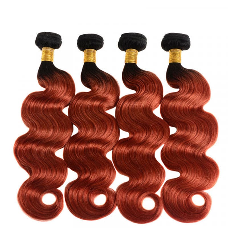 1B/350 4 Bundles Ombre Body Wave Virgin Human Hair Extension