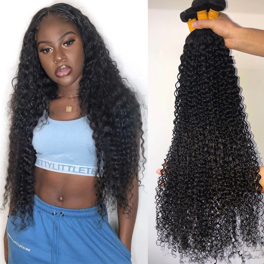 lumiere Peruvian Kinky Curly Virgin Hair 3 Bundles Human Hair Extension 8-40 inches - Lumiere hair