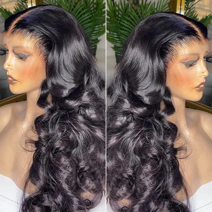 360 Lace Frontal Body Wave Wigs Natural Hairline Human Hair For Women