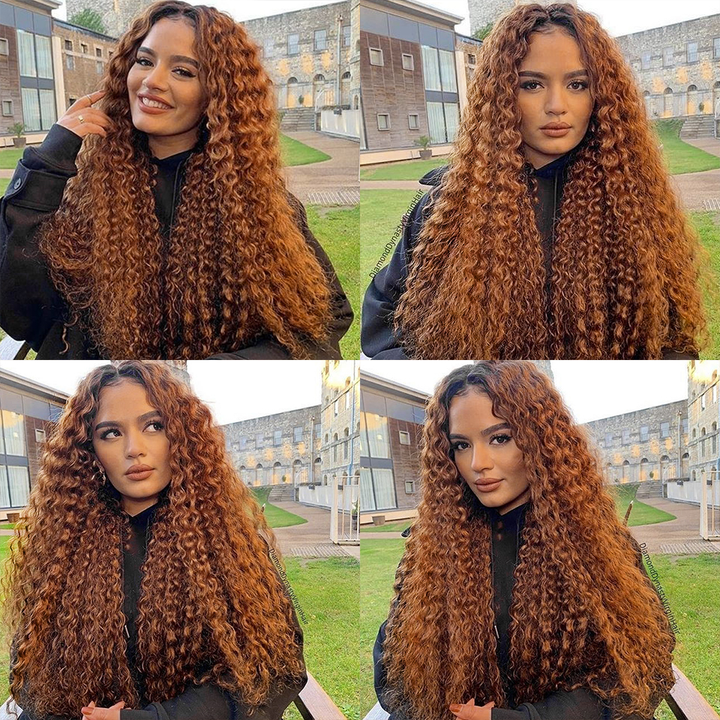 Lumiere 1B/30 Ombre Deep Wave 4x4/5x5/13x4 Lace Closure/Frontal 150%/180% Density Wigs For Women Pre Plucked