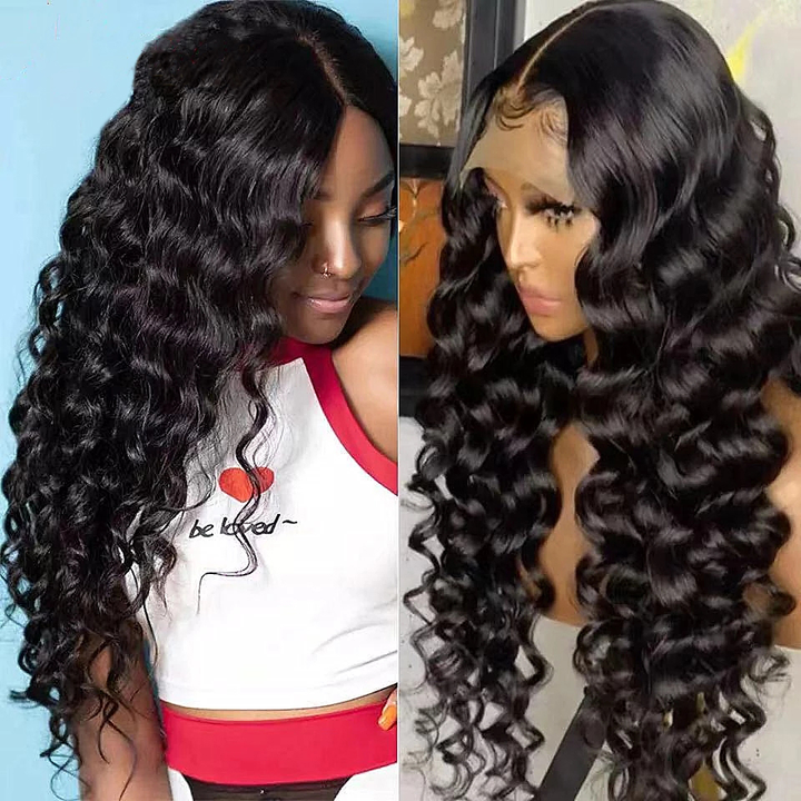Loose Deep Wave Lace Frontal Wig with baby hair Pre Plucked Human Hair Wigs 150% 180% Density - Lumiere hair