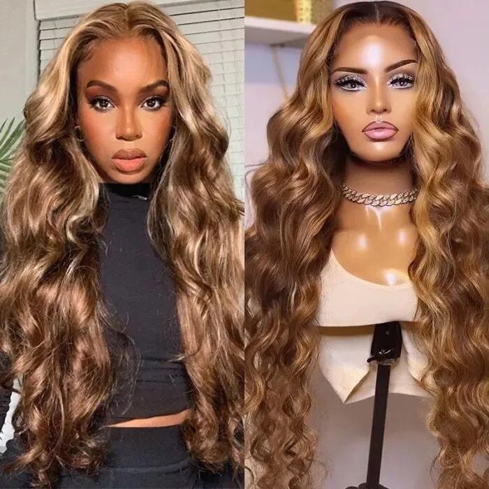 #P4/27 & #P4/30 Highlight Closure/Frontal Lace Loose Deep Wigs Human Hair