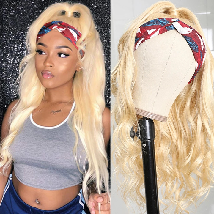 #613 Headband Body Wave Full Machine Made None Lace Wig Human Hair