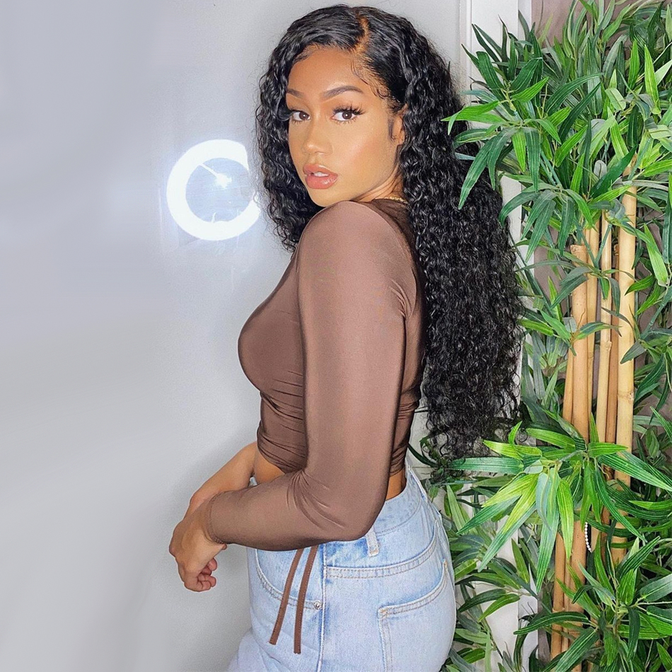 Pretty Kinky Curly 13X4 Lace Frontal & 5X5 closure Wigs virgin Hair Pre-Plucked Hairline 150% 180% Density - Lumiere hair