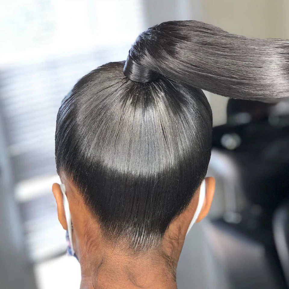 Ship In 24Hours-Lumiere Straight Wrap Around Ponytail Human Hair Extensions Natural Color Hairpiece