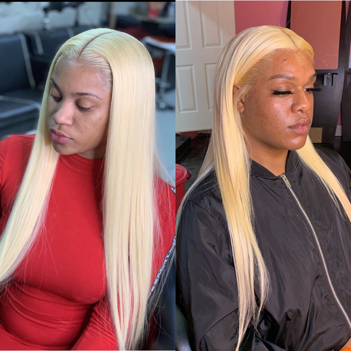 Lumiere Hair 613 Blonde Straight T Part Lace Wigs With Baby Hair