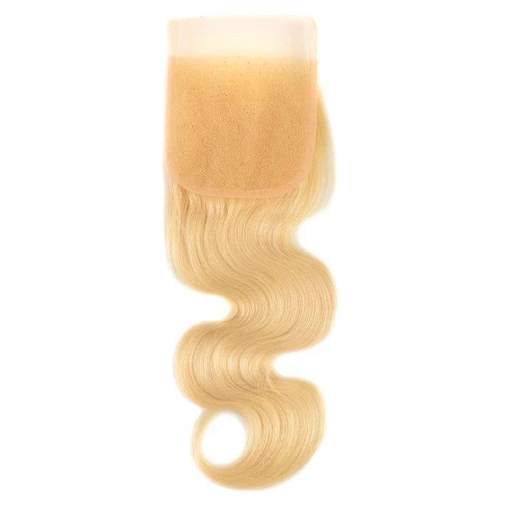 613 Blonde Body Wave 3 Bundles with 4x4 Closure with transparent lace - Lumiere hair