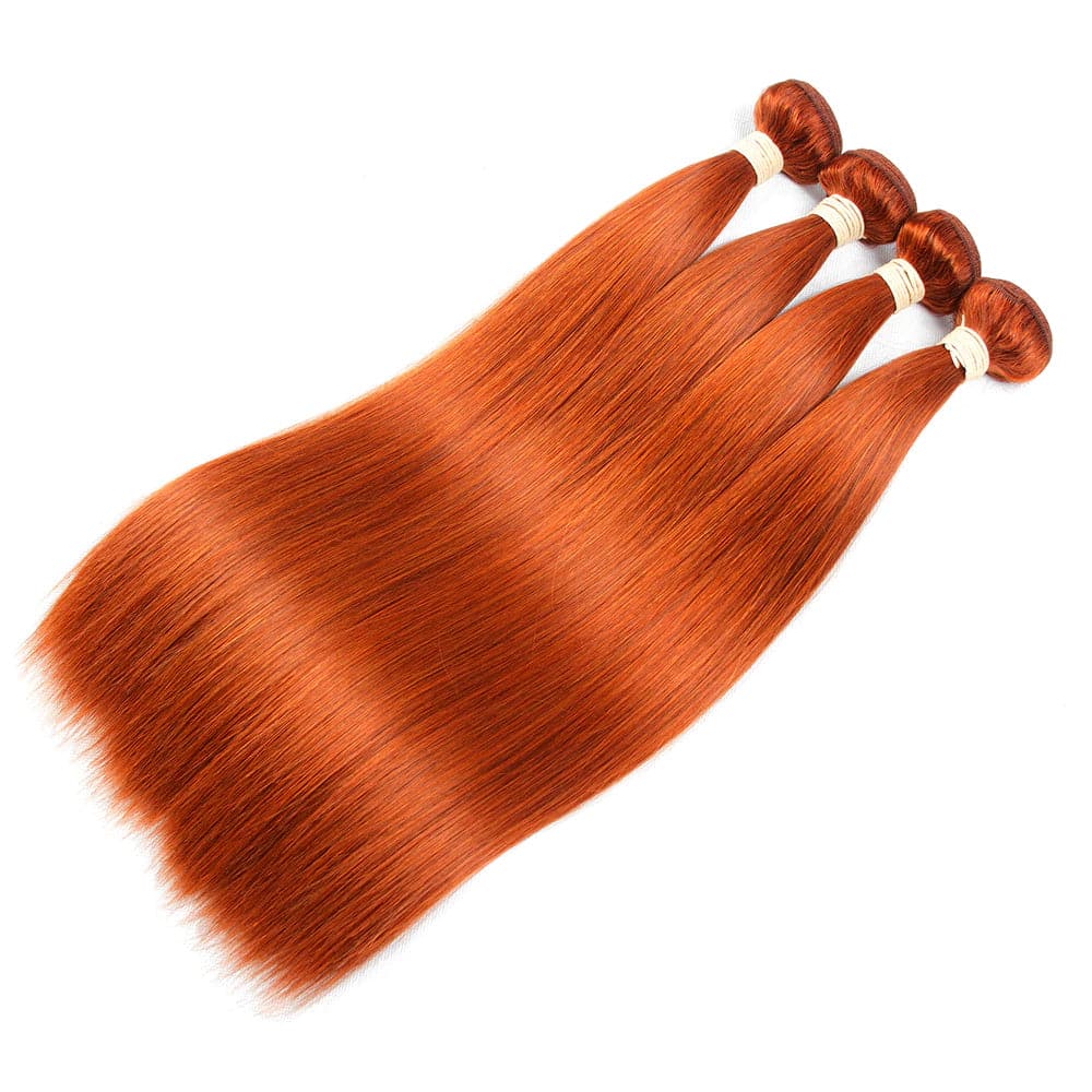 #350 Ginger Straight 4 Bundles Virgin Human Hair Extension(No Code Need)
