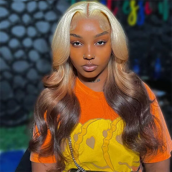 613 Ombre Blonde Body Wave Lace Front Wig Transparent Colored Human Hair Wigs Brazilian Virgin Hair Wigs for Women Wig