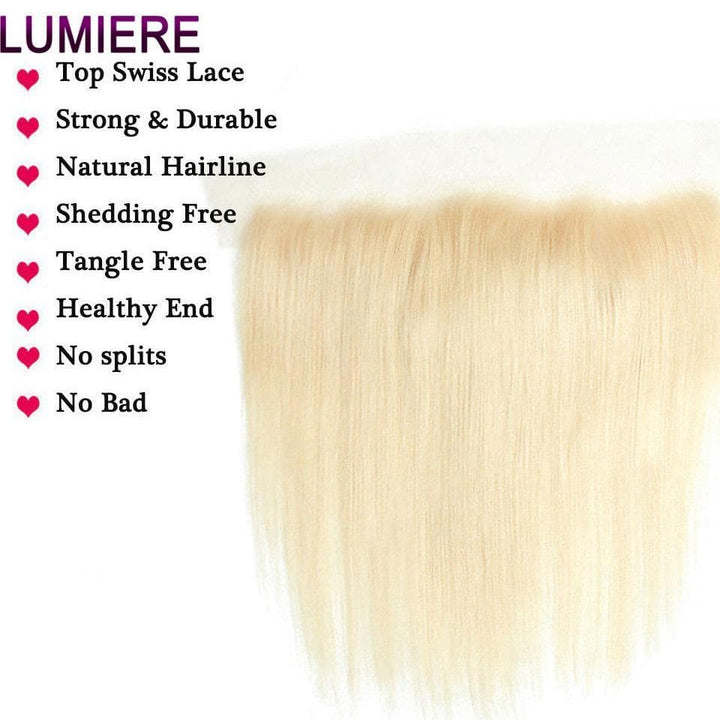 lumiere 613 Blonde Straight 3 Bundles with 13*4 Frontal Human Virgin Hair