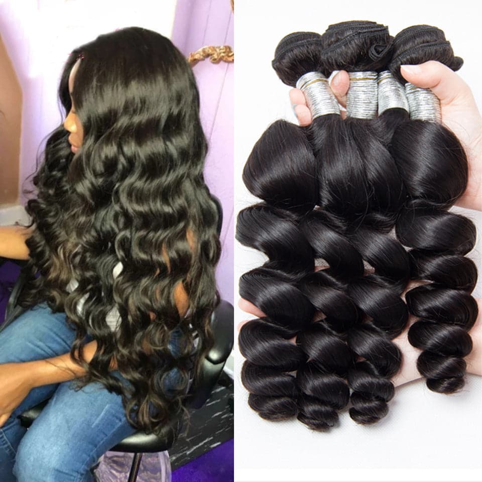 lumiere 4 Bundles Malaysian Loose Wave Virgin Human Hair Extension - Lumiere hair