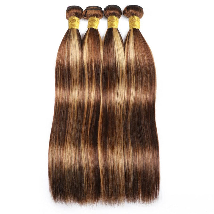 lumiere highlight #4/27 4 Bundles Straight Virgin Human Hair Extension(No Code Need)