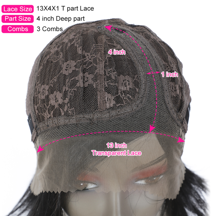 Ship In 24Hours-Lumiere Straight Pixie Cut Short Bob 13X1X4 T Part HD Lace Human Hair Wigs For Women