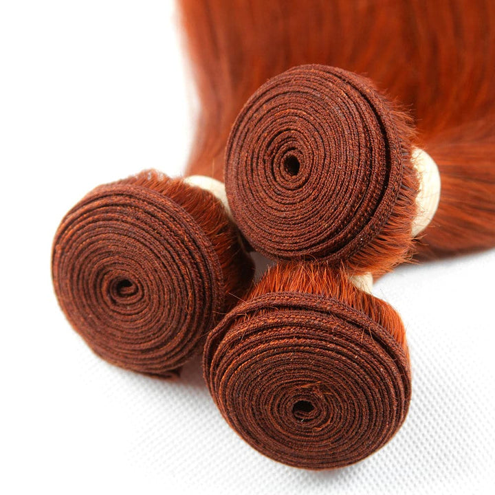 #350 Ginger Straight 4 Bundles Virgin Human Hair Extension(No Code Need)