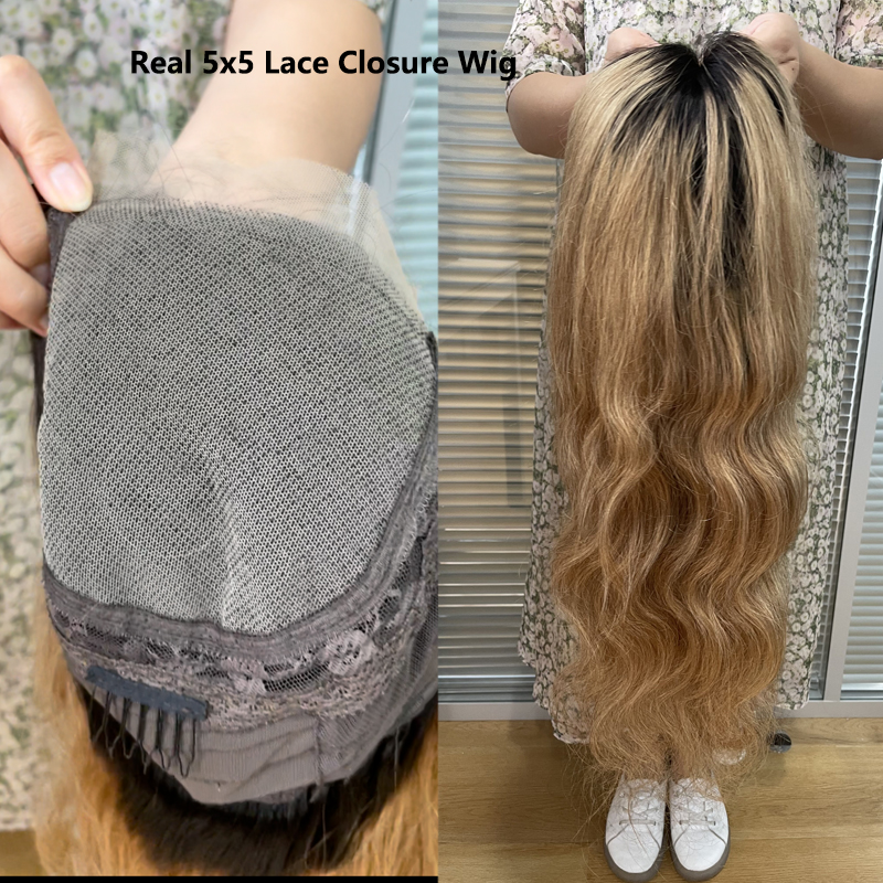 Lumiere 1B/27 Ombre Body Wave 4x4/5x5/13x4 Lace Closure/Frontal 150%/180% Density Wigs For Women Pre Plucked