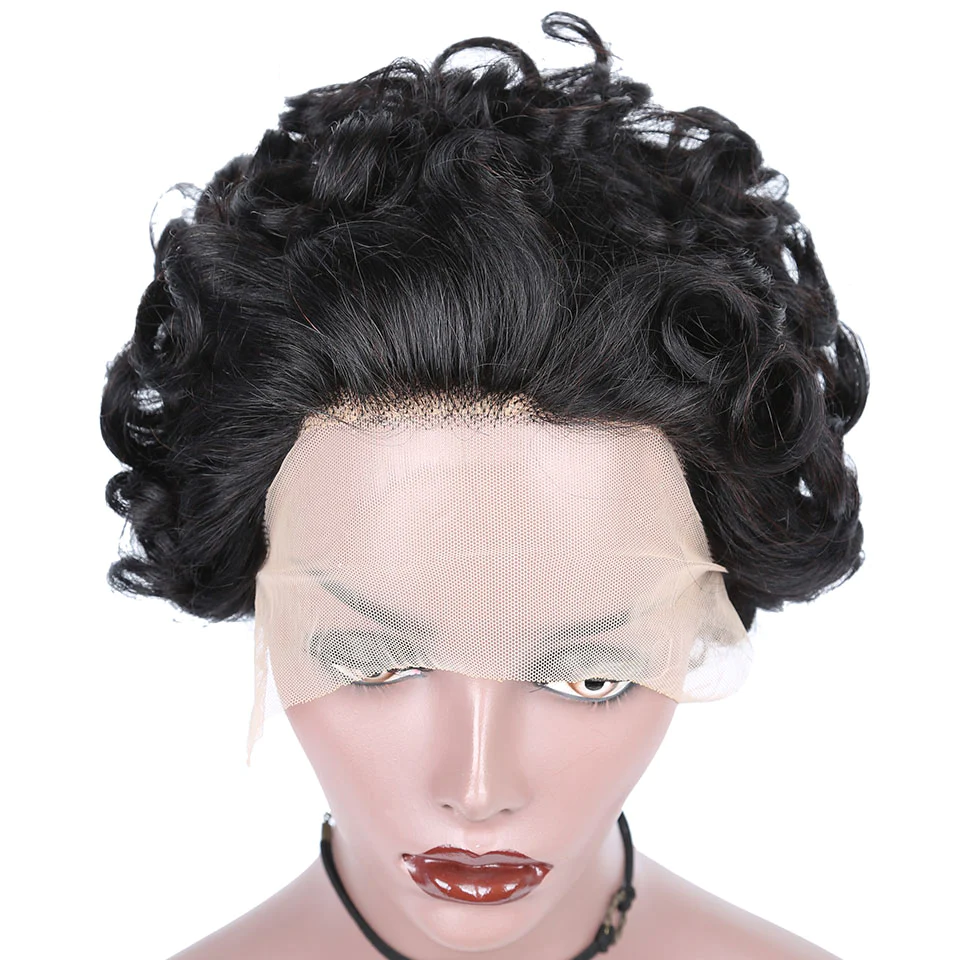 Ship In 24Hours-Lumiere Pixie Cut Short Bob Water Curly 13X1 HD Transparent Lace Frontal Human Hair Wig For Women