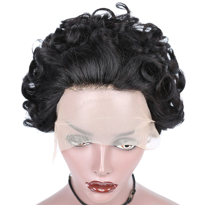 Ship In 24Hours-Lumiere Pixie Cut Short Bob Water Curly 13X1 HD Transparent Lace Frontal Human Hair Wig For Women