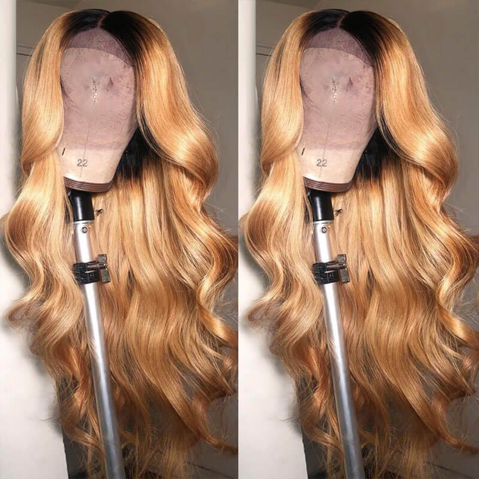 Lumiere 1B/27 Ombre Body Wave 4x4/5x5/13x4 Lace Closure/Frontal 150%/180% Density Wigs For Women Pre Plucked