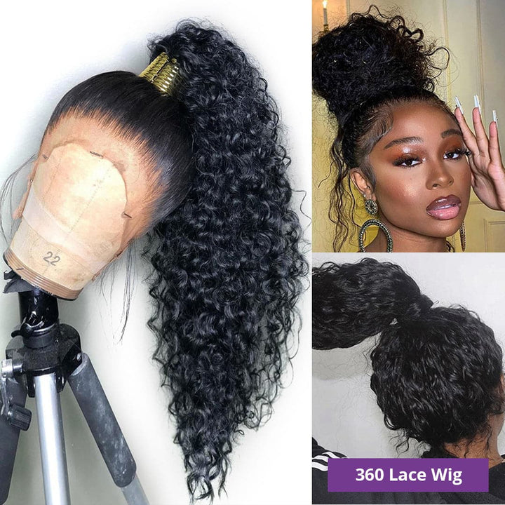 Water Wave 360 Lace Front Human Hair Wigs For Black Women