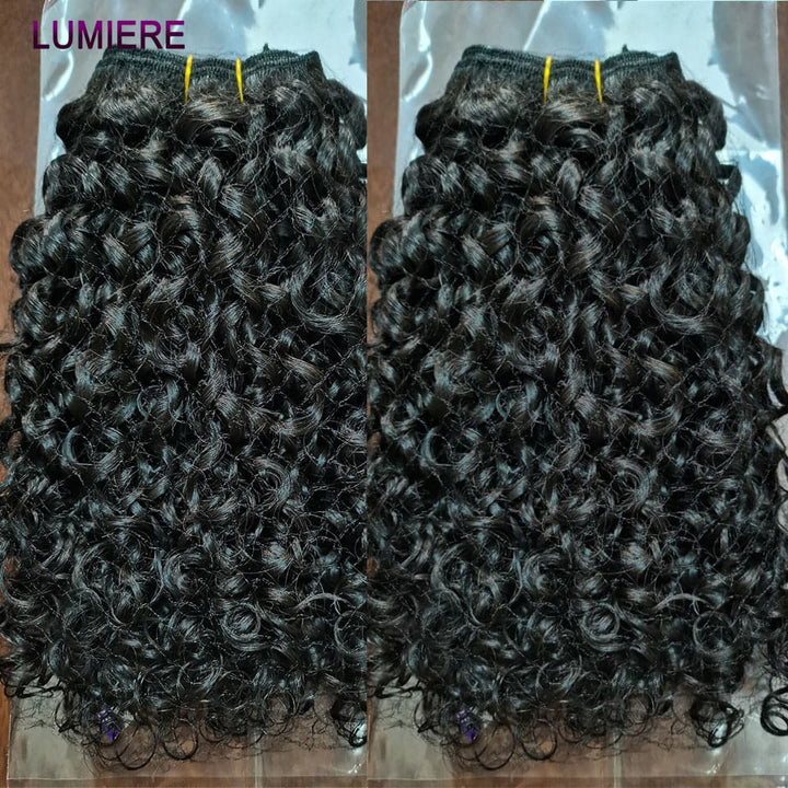 Brazilian Pixie Curly 3 Bundles with 13x4 HD Lace Frontal Virgin Hair Extensions