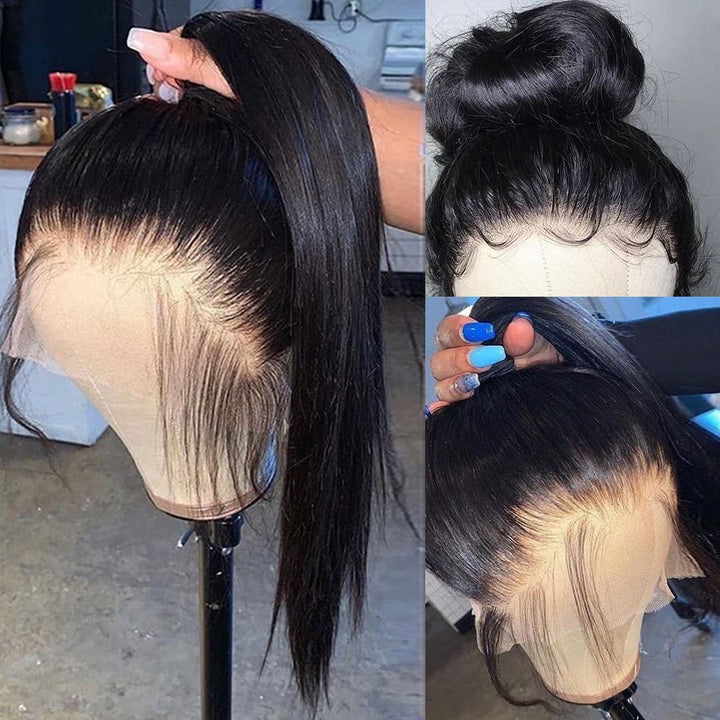 Straight 360 HD Transparent Lace Frontal Human Hair Wigs
