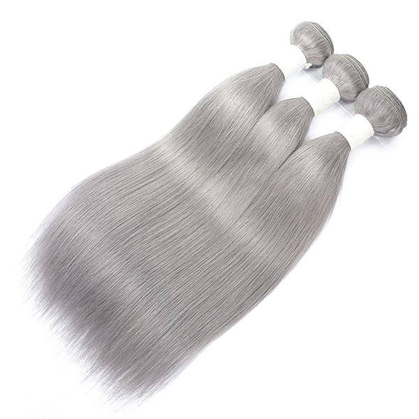 Silver Straight 4 Bundles Brazilian 100% Human Hair For Women