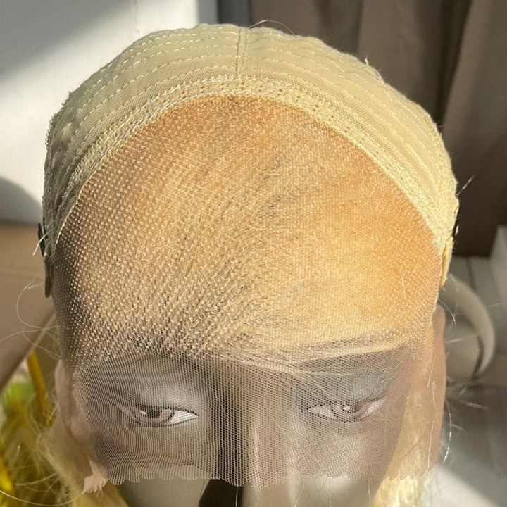 613 Blonde Deep 13X4 Lace Front Human Wigs Cheveux brésiliens pré-plumés