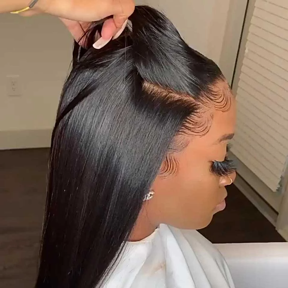 Long Straight Human Hair Wigs 13x4 Lace Frontal glueless Pre-Plucked with baby hair - Lumiere hair