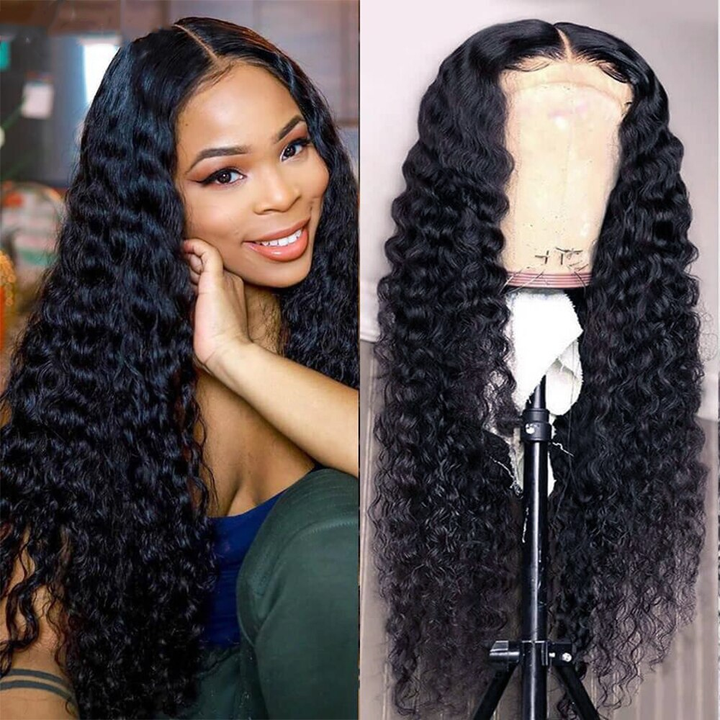 Deep Wave 13x4 Lace Frontal 5x5 lace closure Wigs Virgin Human Hair With Baby Hair - Lumiere hair
