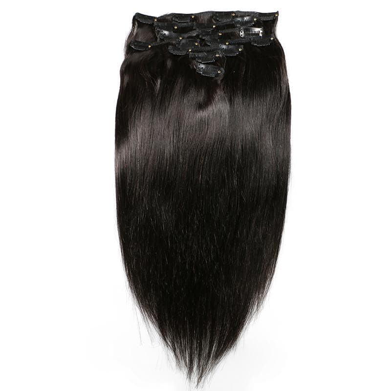 Ship In 24Hours-Lumiere Straight Hair Clip In Human Hair Extensions 8 Pieces/Set 120G