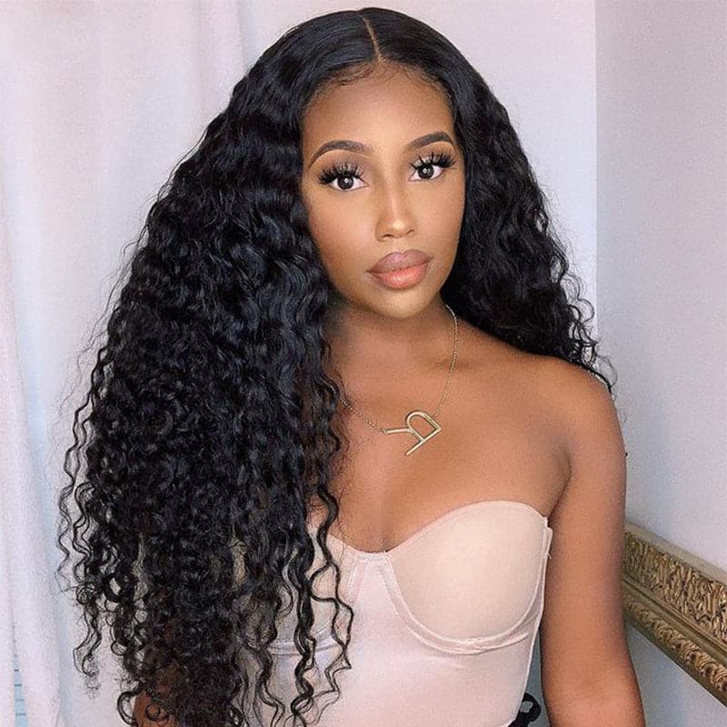 150% 180% Density Lace Frontal /Closure Deep Wave Human Hair Wigs Pre Plucked With Baby Hair - Lumiere hair