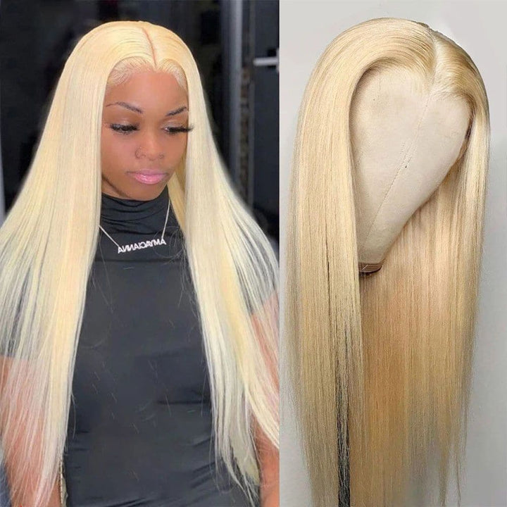 AMZ Lumiere 613 Honey Blonde Straight 13x4 HD Transparent Lace Frontal Wig Preplucked