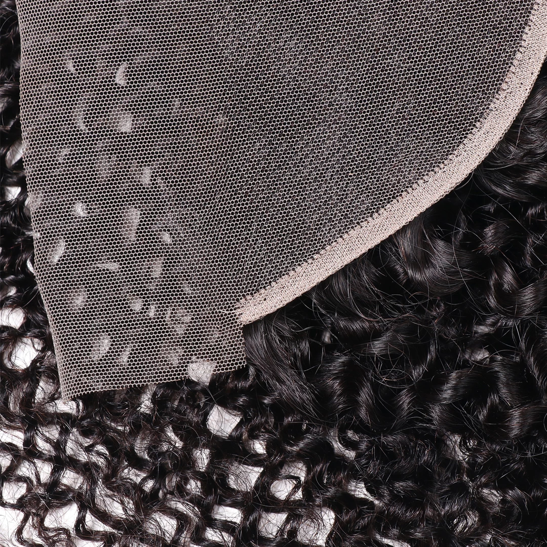 lumiere Malaysian Virgin Hair Kinky Curly 3 Bundles with 13*4 Lace Frontal