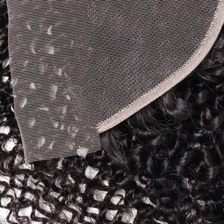 lumiere Malaysian Virgin Hair Kinky Curly 3 Bundles with 13*4 Lace Frontal
