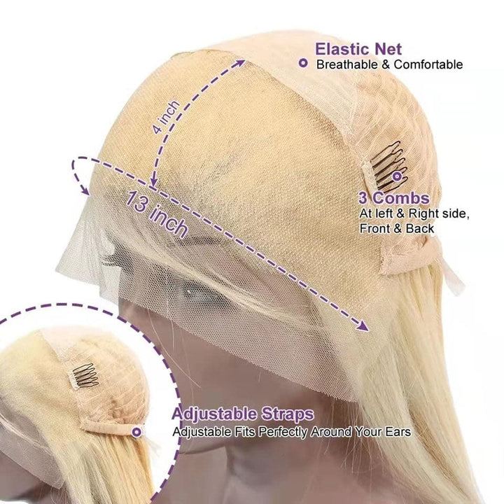 613 Blonde Deep Wave 13X4 Lace Front Wig Human Hair For Women PrePlucked
