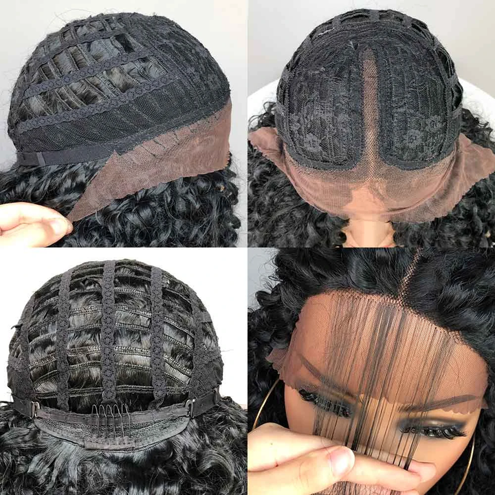13x1x6 T Part Lace Front Wigs for Women Bouncy Curly Wigs 180% Density