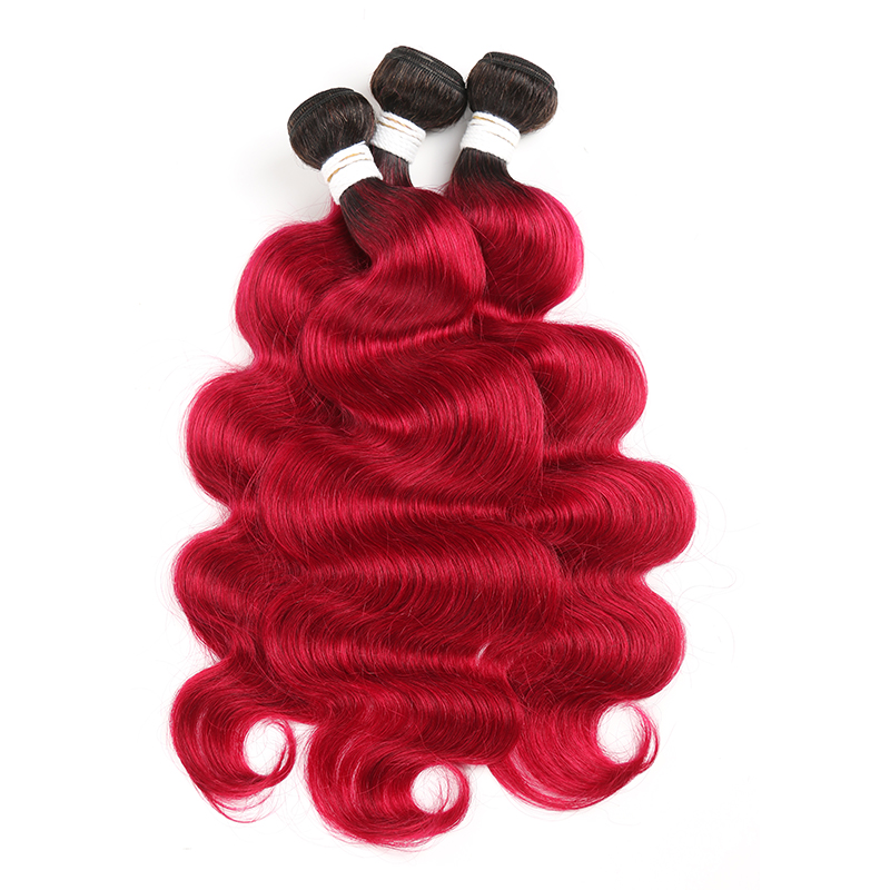 lumiere 1B/BURG Ombre Body Wave 3 Bundles 100% Virgin Human Hair Extension