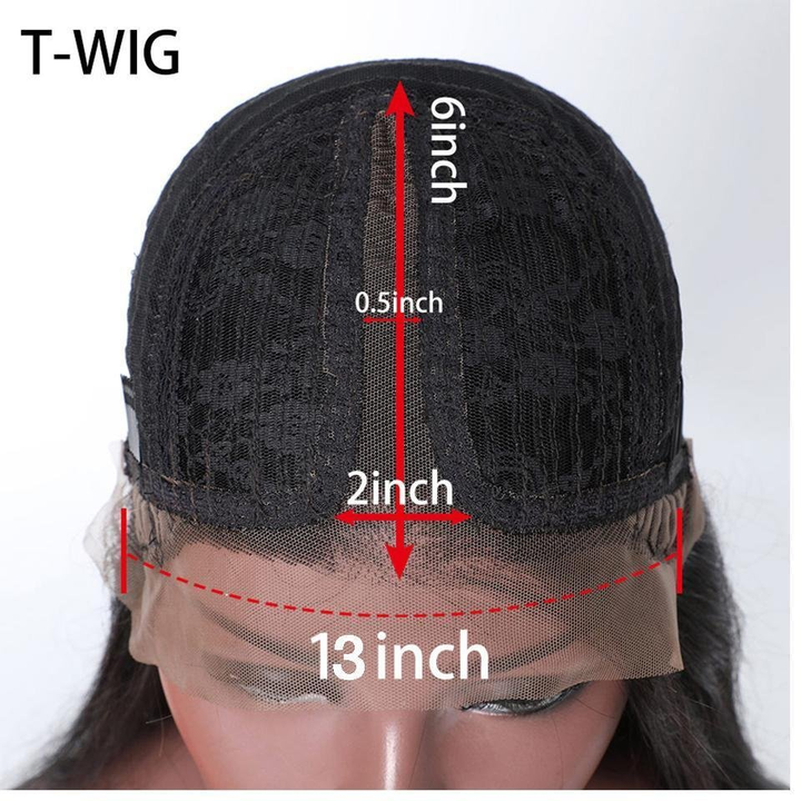 13x1x6 Lace T Part Loose Deep Wave Lace Closure Human Hair Wigs With Baby Hair