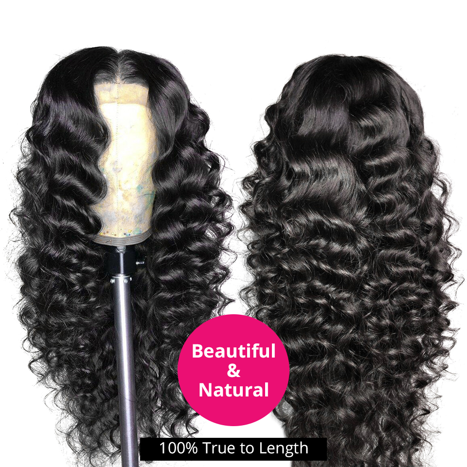 Loose Deep Wave HD Transparent Full Lace Human Hair Wig Pre-Plucked