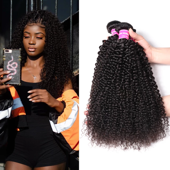 lumiere Peruvian Kinky Curly Virgin Hair 3 Bundles Human Hair Extension 8-40 inches - Lumiere hair