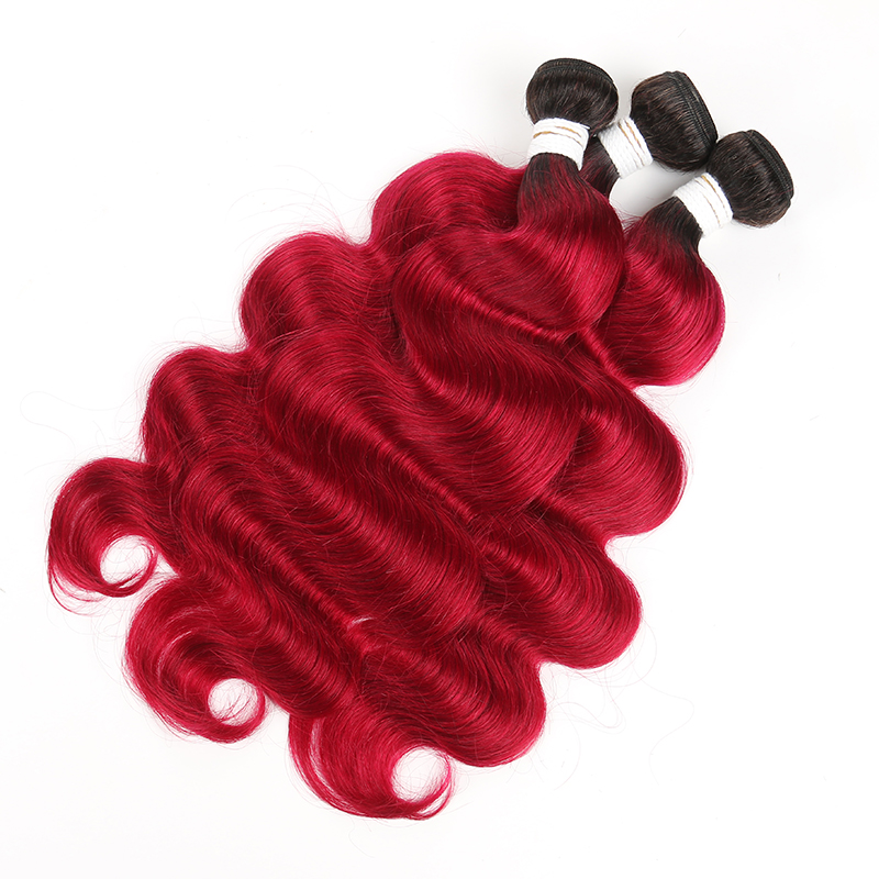 lumiere 1B/BURG Ombre Body Wave 3 Bundles 100% Virgin Human Hair Extension